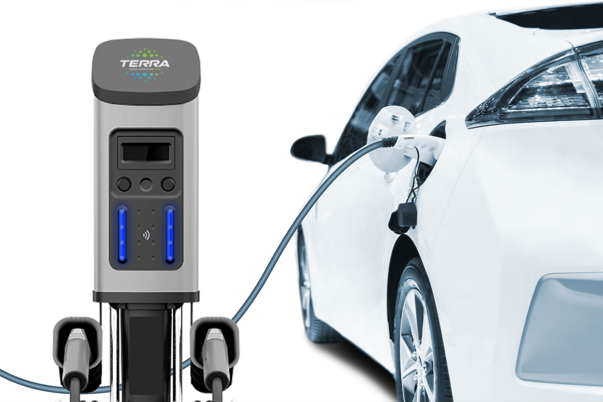 Electric vehicle charging at Terra EV charging station – smart EV charging solutions by UBS